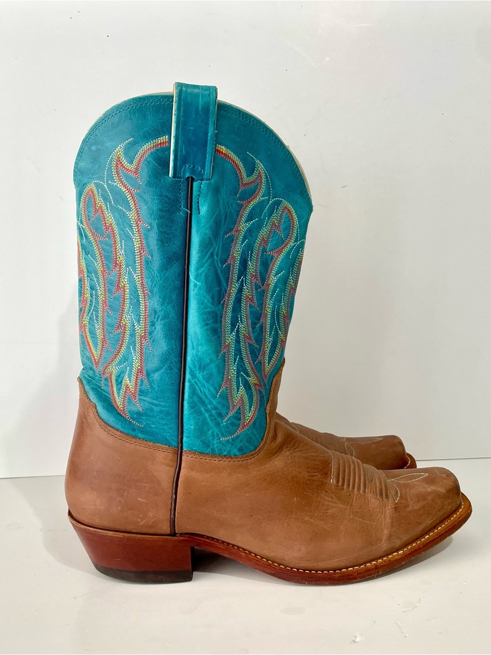 Nocona Women's Brown Turquoise Western Cowboy Boots Size 11 B